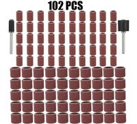 Kit de tambores de lijado, banda de lijado, mandriles de arena de 1/2 1/4 pulgadas, grano 80/120/180, apto para taladro de uñas Dremel, herramientas abrasivas rotativas 11 PIEZAS