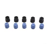 Kit de tapa de puerto de carga de CA para sistemas de aire acondicionado automotriz, puertos de servicio R134a de alta y baja presión, plástico + goma, negro +