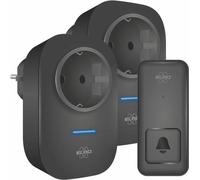 Kit de timbre cinético inalámbrico con 2 receptores que se conectan a enchufes y una toma de pared – no requiere baterías