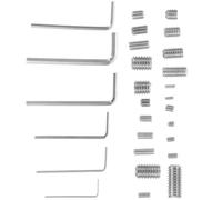 Kit de Tornillos de Acero Inoxidable Surtidos, Hexagonales sin Cabeza | Tornillos de Fijación M2 M3 M4 M5 M6 M8, Llave Incluida, Plata