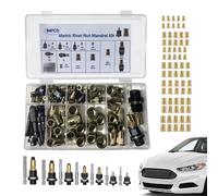 Kit de tuercas remachables Adaptador métrico de reparación en acero al | Remachadora manual con 84 piezas para Automoción, Industria, Electrónica, Decoración, Tubos y
