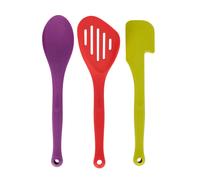 Kit de Utensilios de Cocina KitchenCraft: Volteador, Cuchara Múltiple y Espátula de Silicona Antiadherente, Apto para Lavavajillas, Sin BPA