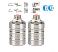Kit de válvula flotante de acero inoxidable 304, control automático del nivel de agua, llave de bola ajustable para tanques, estanques, ganaderos, acuarios, 1/2 pulgada