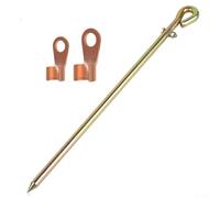 Kit de varilla de conexión a tierra de acero sólido con alambre de cobre estañado para paneles solares, cercas eléctricas, antenas y configuración de tierra de seguridad del generador (1PCS)