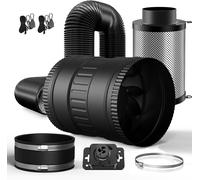 Kit de ventilación de 150 mm - Juego completo - Ventilador de conducto - Ventilador de extracción - Filtro de carbón activado - 587 m³/h - 6 W