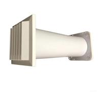 Kit de ventilación de plástico a través de la pared de 14 cm ajustable 18,5-33,5 cm con mosquitera, amortiguador silencioso resistente a la intemperie para secadora portátil AC blanco