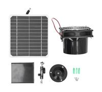 Kit de ventilador de escape con energía solar 50W y 12V, monocristalino | 6,5 pulgadas con soporte red protectora 24 horas trabajo ininterrumpido, caja almacenamiento batería incorporada ventilación