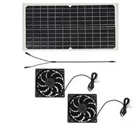 Kit de ventilador de ventilación solar dual de 120 mm, 16 W, ventiladores de escape eficientes para invernaderos, gallineros y cobertizos, fácil de instalar