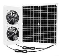 Kit de ventilador dual de panel solar monocristalino de 25 W, 12 V, IP65 resistente a la intemperie, ventilación de escape para cobertizo, invernadero al aire libre, no requiere cableado