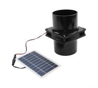 Kit de ventilador solar de escape de 10 W 12 V con tubo redondo, ventilador de ventilación ABS para caravanas, barcos, invernaderos y áticos, solución de ventilación eficiente energéticamente (negro)