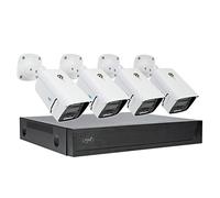 Kit de videovigilancia PNI House IPMAX PoE 3, NVR con 4 Puertos PoE, 4 cámaras con 3MP, Exterior, Power Over Ethernet, detección de rostros