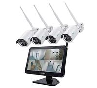 Kit de videovigilancia PNI House WiFi650: 4 cámaras Full HD Wi-Fi P2P y monitor LCD de 12 pulgadas