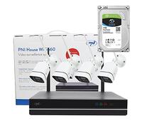Kit de videovigilancia PNI House WiFi660 NVR y 4 cámaras inalámbricas, 3MP con HDD de 1tb Incluido