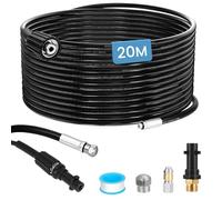 Kit Desatascador Tuberías 20 m para Limpiadora a Presión Kärcher | con Adaptador y 2 Boquillas, compatible Kärcher K2 K3 K4 K5 K6 K7, Bosch, Lavor, para Desagüe, Fregadero, Ducha
