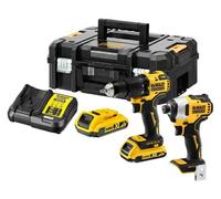 Kit Dewalt que incluye taladro y llave de impacto de 18V, modelo Dck2060L2T (Dcd778 + Dcf787), con 2 baterías de 3,0Ah y estuche Tstak II