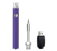Kit eléctrico inalámbrico de soldador recargable, con calor ajustable, cuerpo de metal de calentamiento rápido para joyas, soldadura de precisión, 100 mm, negro (morado)