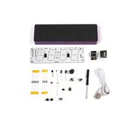 Kit Electrónico de Bricolaje Digital RGB Colorido LED Despertador Suite 4 Dígitos Fecha Temperatura Reloj Soldadura Proyecto Práctica,C
