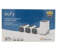 Kit Eufy eufyCam E40 de 3 cámaras + HomeBase S380, cámara de seguridad IP, para interior y exterior, inalámbrica, para montaje en pared, color y blanco, diseño tipo cartucho