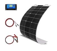 Kit flexible de panel solar de batería de panel solar de 100W 12V con controlador solar de 10A y cable adaptador de PV para caravana, autocaravana, RV, automóvil y carga de batería de 12 V (100)