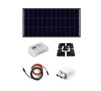 Kit fotovoltaico monocristalino Alcapower de 110 W para autocaravanas, barcos y caravanas con regulador PWM LCD de 10 A.