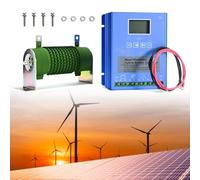 Kit generador de turbina eólica con Controlador de Carga, generador de turbina Vertical, Controlador de Carga híbrido eólico-Solar MPPT, Sistema Fuera de Red con Pantalla LCD y Descarga de c