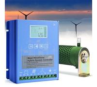 Kit generador de turbina eólica con Controlador de Carga, generador de turbina Vertical, Controlador de Carga MPPT híbrido eólico-Solar con Pantalla LCD y Descarga de Carga: Sistema eficient