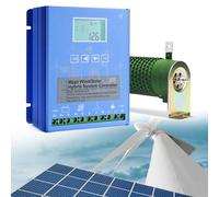 Kit generador de turbina eólica con Controlador de Carga, generador de turbina Vertical, Controlador de Carga MPPT híbrido eólico-Solar con Pantalla LCD, Descarga de Carga para turbina eólic