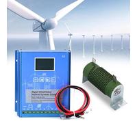 Kit generador de turbina eólica con Controlador de Carga, generador de turbina Vertical, Controlador de Carga híbrido eólico-Solar, Sistema de energía Solar y eólica Fuera de la Red con Pant