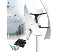 Kit generador de turbina eólica con Controlador de Carga, generador de turbina Vertical, generador de turbina eólica de Eje Vertical - Kit de energía para Molinos de Viento Exteriores - Solu