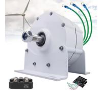 Kit generador de turbina eólica con Controlador de Carga, generador de turbina Vertical, generador de imanes permanentes y par, PMA de Bajas RPM para turbinas eólicas e hidráulicas, Salida d