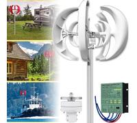 Kit generador de turbina eólica con Controlador de Carga, generador de turbina Vertical, Kit de turbina eólica Vertical con Controlador para Uso doméstico: Sistema de energía eólica eficien