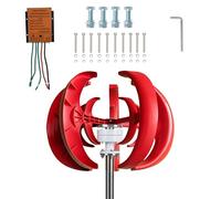 Kit Generador Eólico 100W 300W 500W, 12V 24V 48V Turbina Vertical con Controlador, Silencioso, Brida DN25 para Camper Barco Jardín, Sistema de Energía Exterior(48V,300W)