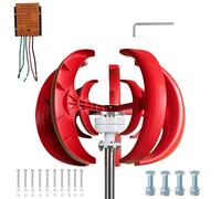 Kit Generador Eólico 500W 300W 100W, 48V 24V 12V Turbina Linterna con Controlador, 5 Aspas, Salida Trifásico AC, Inicio Viento Bajo, Brida DN25 para Sistema Autónomo(12V,300W)