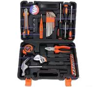 Kit Herramientas Multiuso 38 Unidades para acero Tratado Juego Manual para casa con Llave Inglesa Cinta Estuche Organizador Tareas
