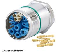 KIT HUMMEL, incluye conectores M23 híbridos de acero inoxidable, conectores para dispositivos, tipo crimpado, con 3+4+4+PE polos, conector hembra para montaje frontal - 1 unidad