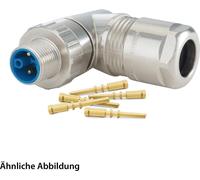 KIT HUMMEL que incluye: conector M12 para alimentación, con conector de acoplamiento, terminal de crimpado en ángulo, codificación K, número de polos 4+PE, tipo conector: espiga