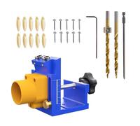 Kit Jig para agujeros de bolsillo, guía de taladro angular agujeros de bolsillo carpintería,Localizador para perforación angular con recogida de polvo | Para carpintería, armario, escritorio