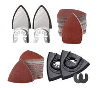 Kit Lijadora Delta - 206 Piezas, 2 Placas de Lijado, 2 Placas de Lijado Dedo, 100 Papeles de Lija Triangulares, 2 Adaptadores