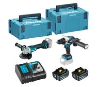 Makita Kit combo DLX2413TJ DGA504Z/DHP486Z/BL1850Bx2 LXT 5.0Ah 18 V