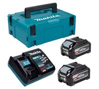 Kit Makita Power Source 2 baterías BL 4040 F de 40 V máx. 4,0 Ah XGT (2x 1910N6-8) + cargador DC 40 RA (191E07-8) + Makpac