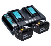 Kit Makita Power Source de 18 V con 2 baterías BL 1890 de 9,0 Ah + cargador rápido doble DC 18 RD