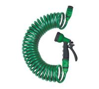 Kit manguera jardin espiral 10m con pistola 7 funciones