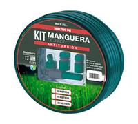 Kit manguera jardin 10m, antitorsion, incluye accesorios, soporte