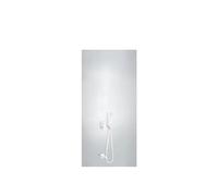Kit monomando de baño y ducha empotrado con acabado blanco mate y maneta PROJECT TRES