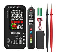 Kit Multímetro Digital y Bolígrafo Detector de Voltaje BSIDE S30X+X1 Multímetro Inteligente y Buscapolos Sin Contacto con Pinza Cocodrilo para Electricista Electrónica LED Automoción