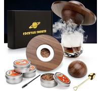 Kit para ahumar cócteles, incluye 4 trozos de madera - Set de ahumado para whisky de estilo vintage - Ahumador para bebidas, cócteles, vino y bourbon