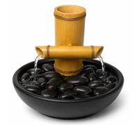 Kit para construir una fuente de agua con bambú, con bomba, de 30,5 cm, con salida en forma de cruz