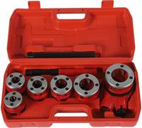 Kit para roscar tubos - Corta roscas manual - Juego de 6 piezas - Cabezales de corte de acero rápido (HSS) de 0,6 a 3,2 cm - Para tubos de metal - Adecuado para tuberías de gas y agua