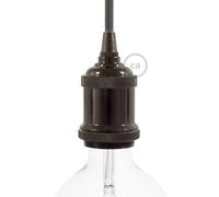 Kit portalámparas Vintage de aluminio E27 - Negro perla