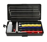 Kit Profesional de Afilador de Cuchillos con 5 Piedras, Abrazadera y Varillas Guía, Set Completo de Afilado Preciso en Caja de Transporte